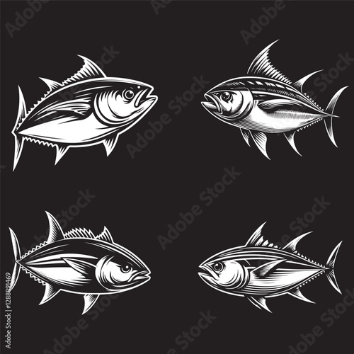 Tuna seafood.Tuna fish vector illustration.