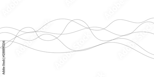 A minimalist background featuring multiple interwoven, flowing, wavy lines in black.