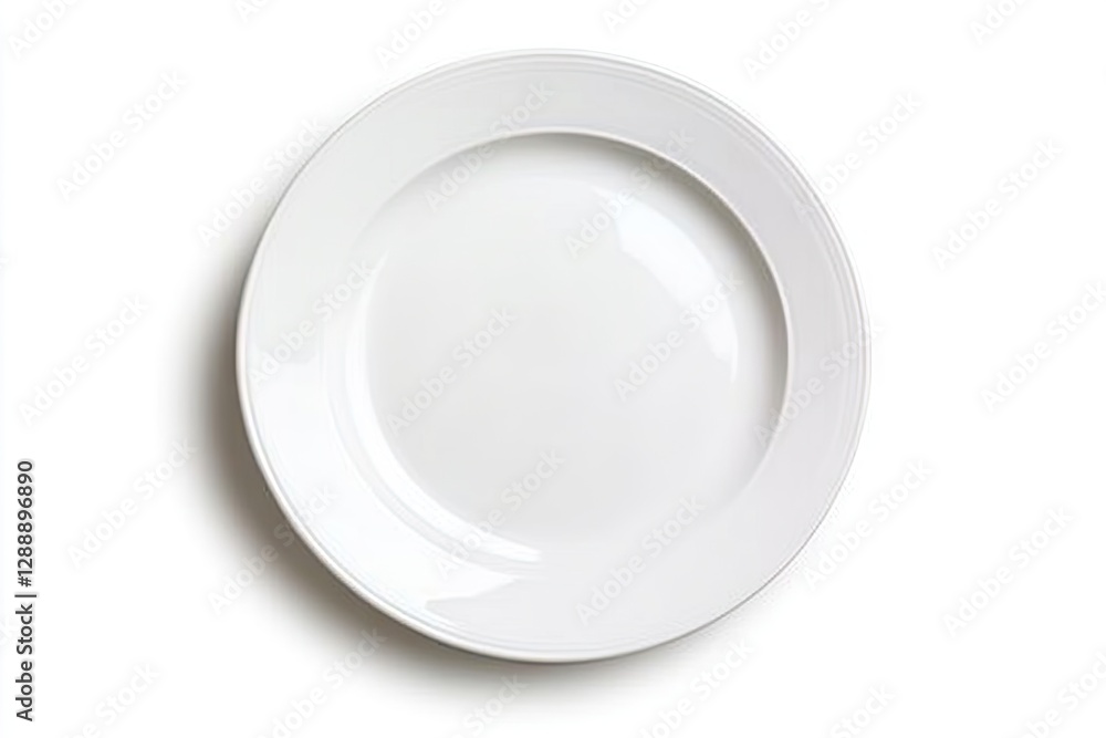 Empty white dinner plate on white background Empty white dinner plate on white background