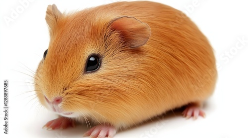Wallpaper Mural Close-Up Portrait of a Cute Brown Hamster with Soft Fur and Bright Eyes on a White Background Torontodigital.ca
