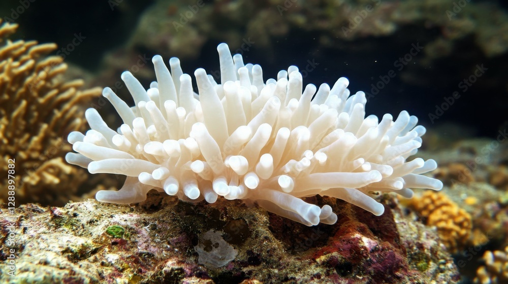 Fototapeta premium Coral Bleaching: Impact on Marine Life in Philippines Reefs - Biodiversity in Danger