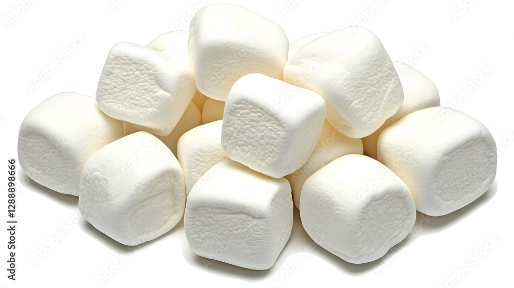Pyramid of Soft, Fluffy White Marshmallows on a White Background Ready for Culinary Delights Pyramid of Soft, Fluffy White Marshmallows on a White Background Ready for Culinary Delights