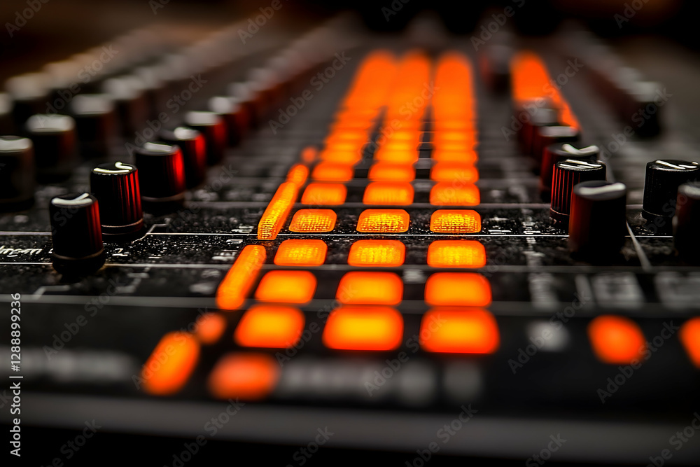 Illuminated Sound Mixer, A Detailed View of Audio Engineering Technology Illuminated Sound Mixer, A Detailed View of Audio Engineering Technology