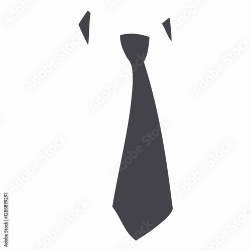 Formal elegance in Silhouette: A minimalist silhouette depicts a classic necktie and shirt collar, representing formality and business attire
