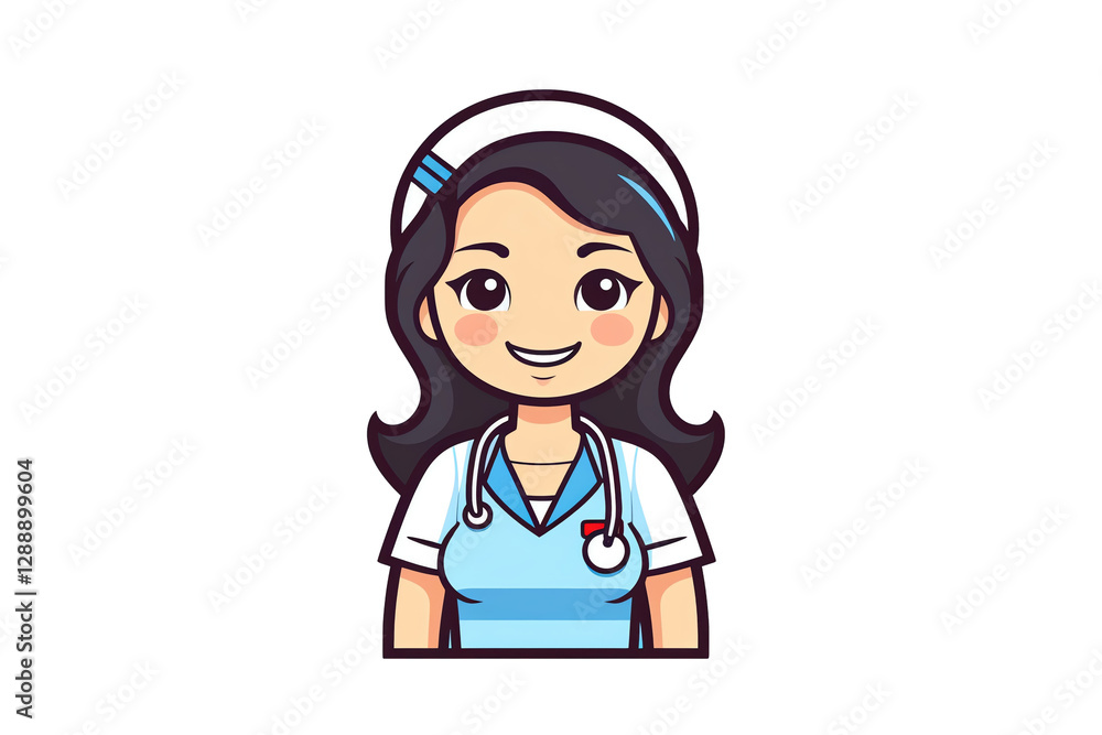 Isolated Cartoon Nurse Character Isolated Cartoon Nurse Character