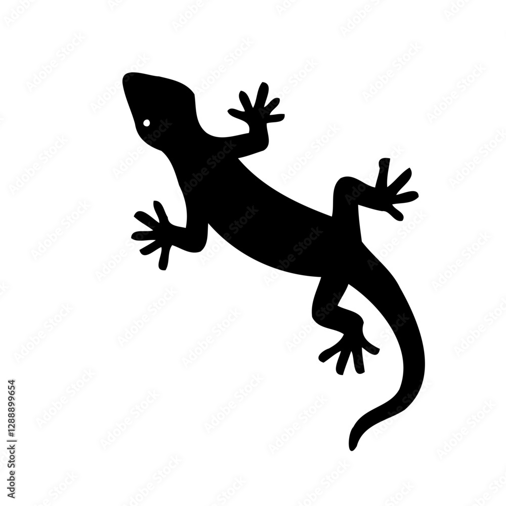 Naklejka premium Minimalistic Gecko Silhouette Design Artwork
