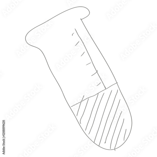Illustration of Scientific Innovation: A simple, yet compelling sketch of a test tube, partially filled with liquid and graduated marks, symbolizing scientific experimentation and discovery.