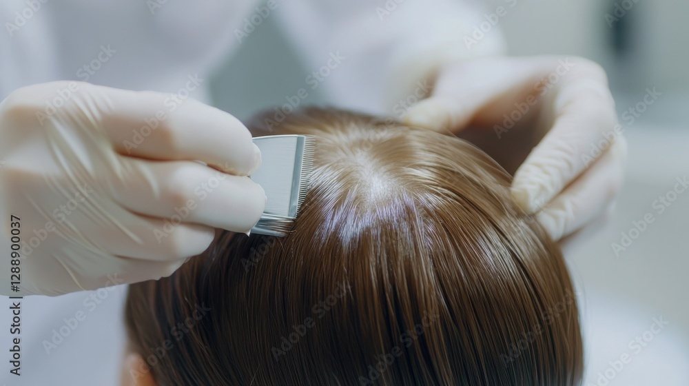 Fototapeta premium Hair restoration therapy in a clean wellness center. Featuring advanced regrowth treatments and rejuvenating care