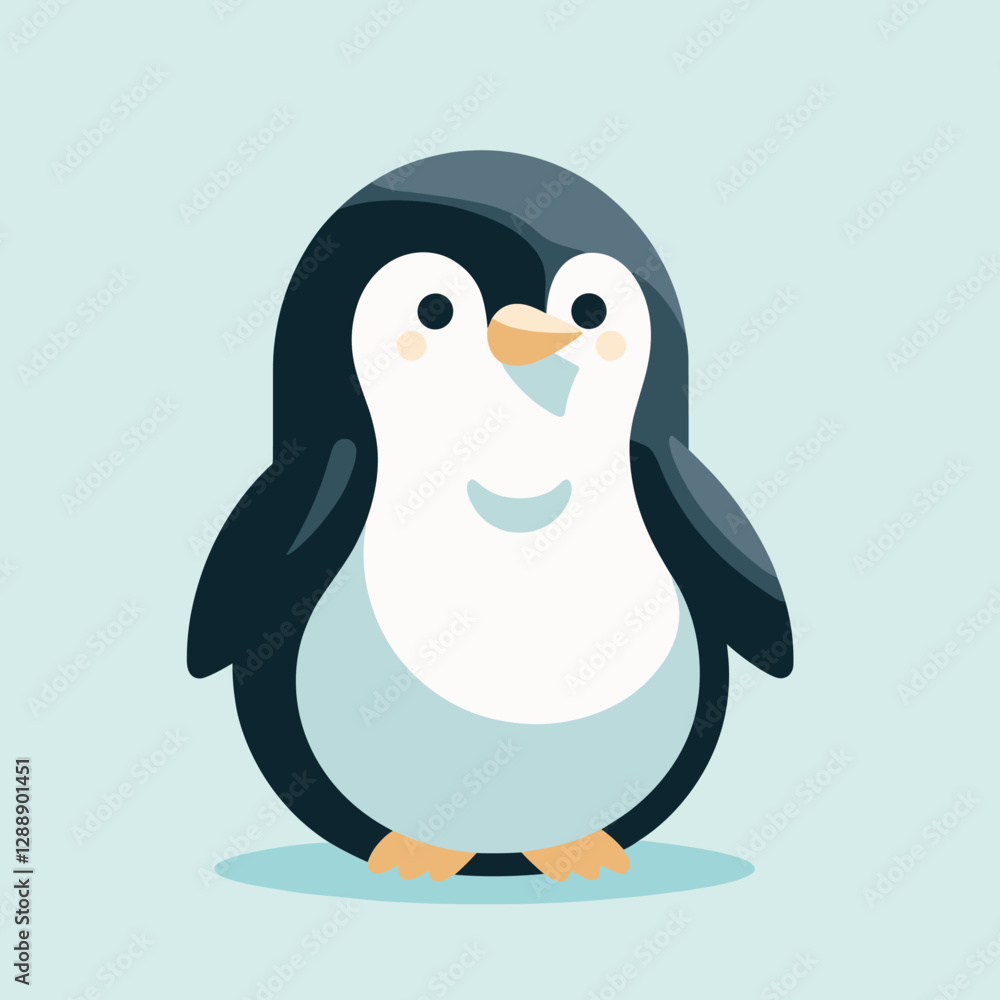 Naklejka premium A minimalist penguin illustration with a sleek and simple design. Perfect for branding, digital artwork, or educational materials.