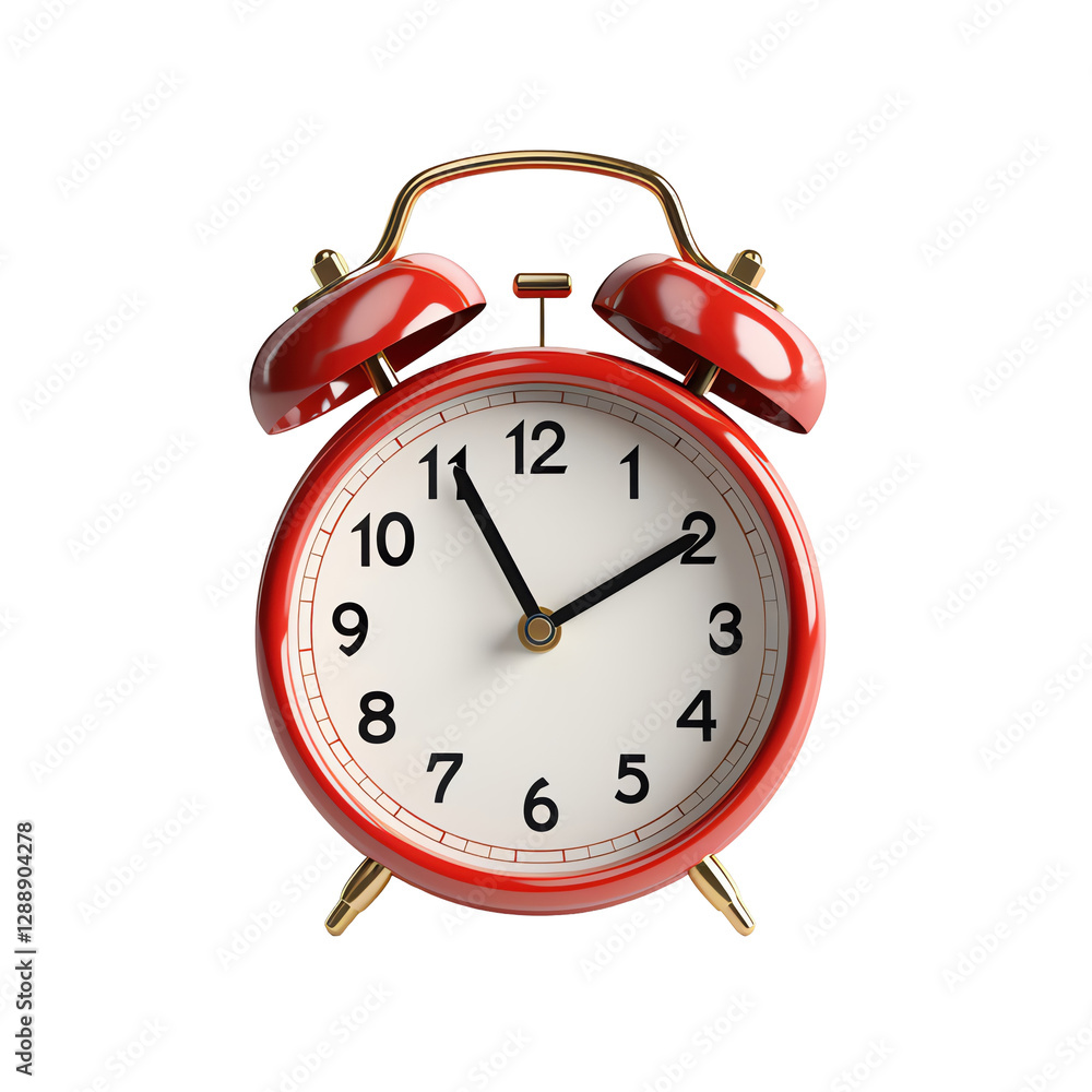 Isolated Red Alarm Clock Isolated Red Alarm Clock