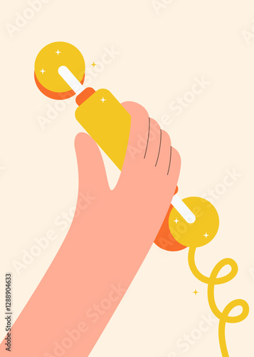 A hand holding a phone gold on it