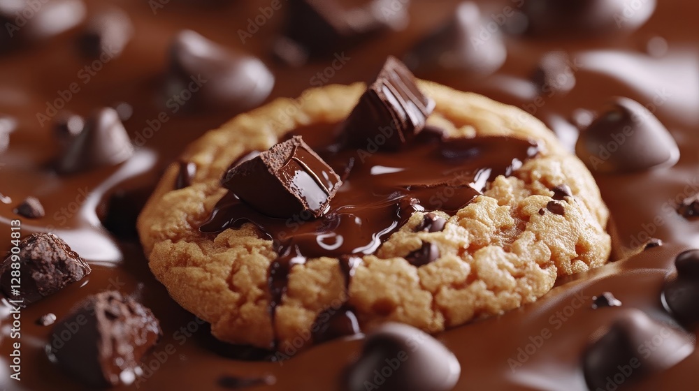 Chocolate Cookie Dipped in Melted Chocolate Squares Chocolate Cookie Dipped in Melted Chocolate Squares