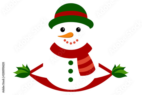 snowman and christmas tree