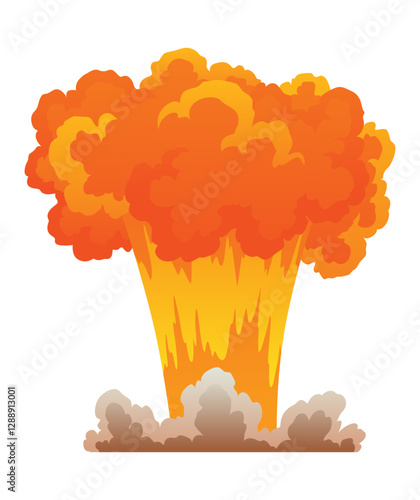 Explosion animation. Animation for game of the explosion effect. Cartoon animation for game. Exploding effect. Hand drawn vector illustration