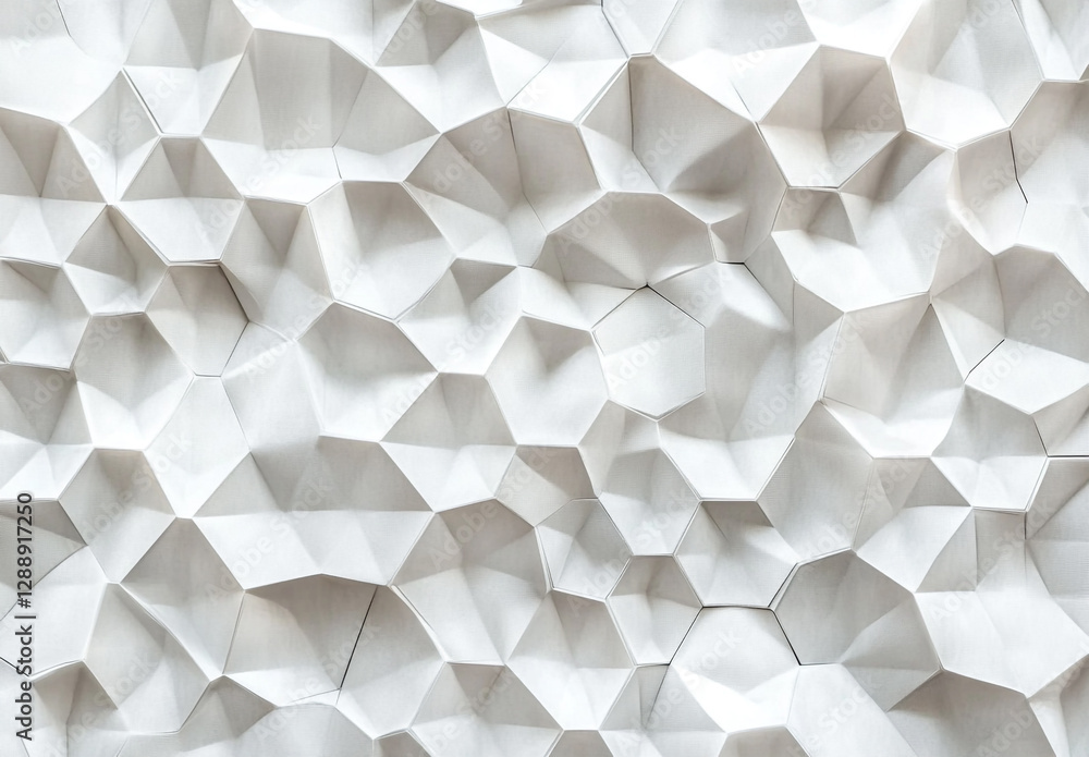 Obraz premium Abstract white 3D hexagonal pattern on a clean background