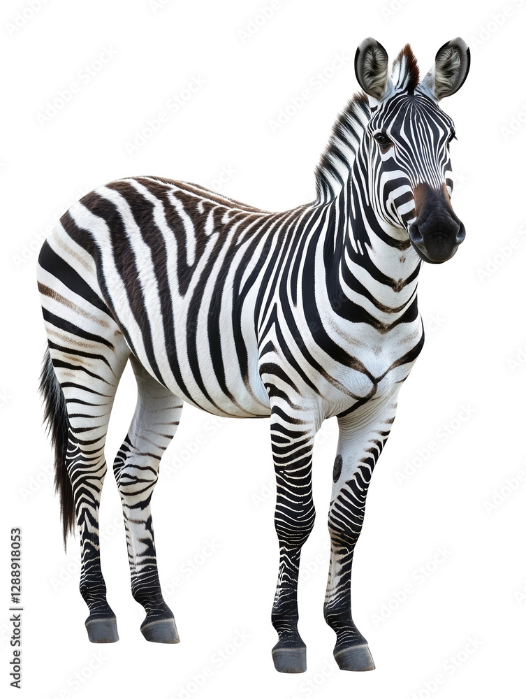 Isolated Zebra Striking a Pose in Studio Isolated Zebra Striking a Pose in Studio