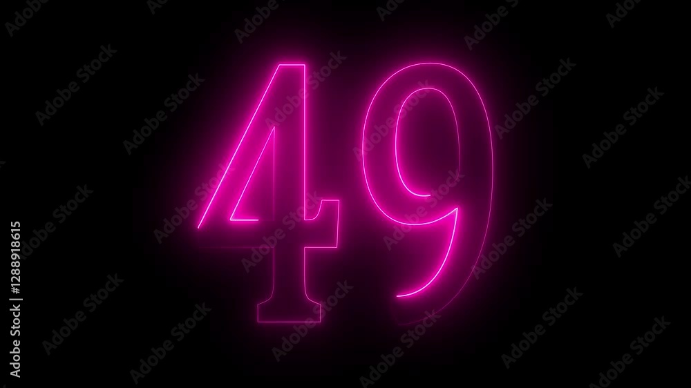 49 text animation by pink color neon on black background. 49 text animation by pink color neon on black background.