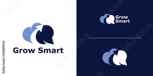logo design combination of brain shape and growth, logo for artificial intelligence about investment, solution, symbol, icon, idea, creative.