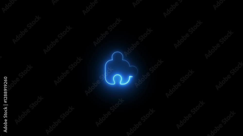Hyperrealistic animated Neon Puzzle pieces in trendy stylish colours. Futuristic technology - 4k Hyperrealistic animated Neon Puzzle pieces in trendy stylish colours. Futuristic technology - 4k