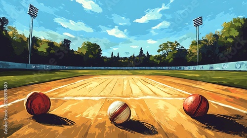 Cricket Pitch Sunny Day