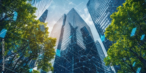 Green corporate initiatives integrating smart building technology.