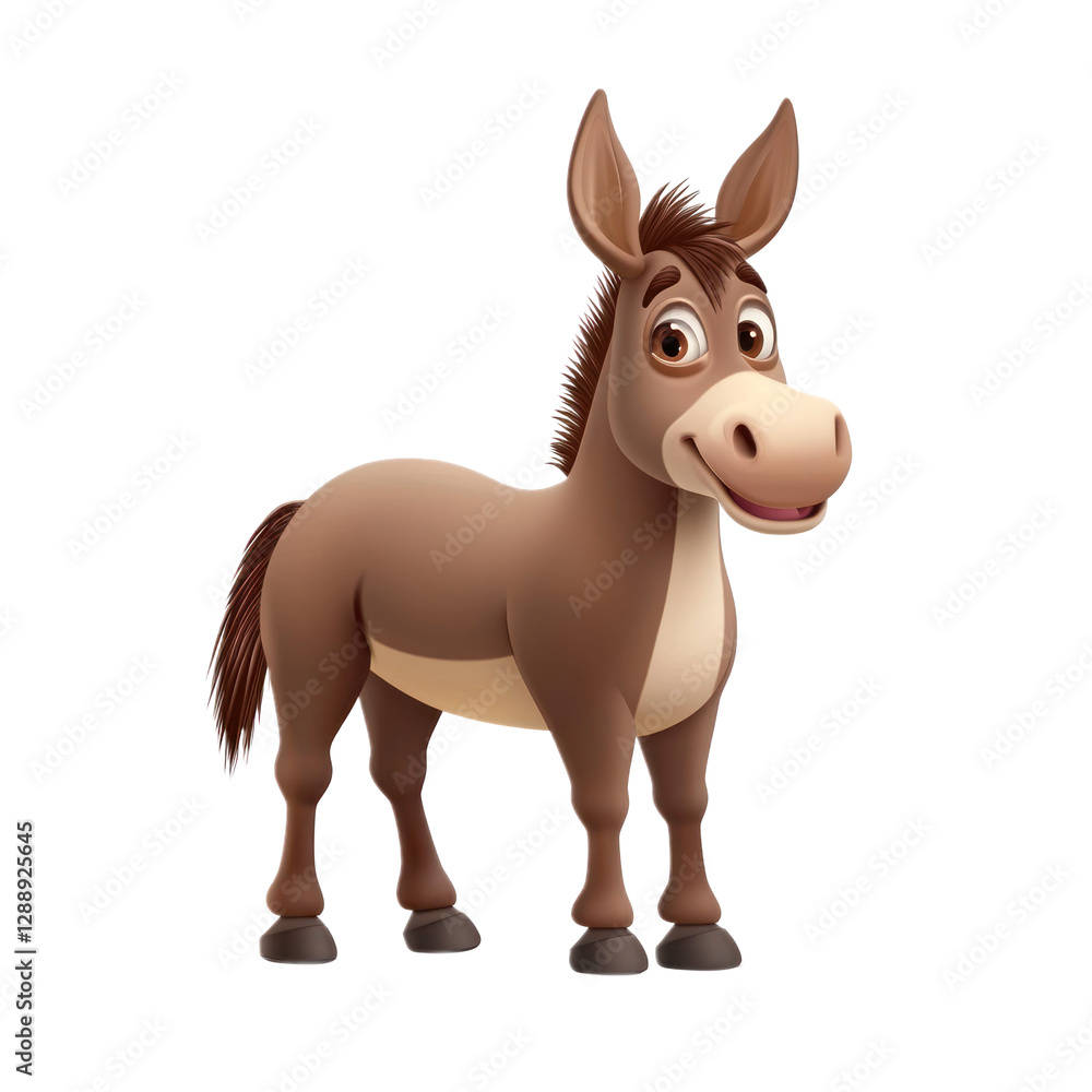 Fototapeta premium 3D vector icon of Donkey isolated on transparency background