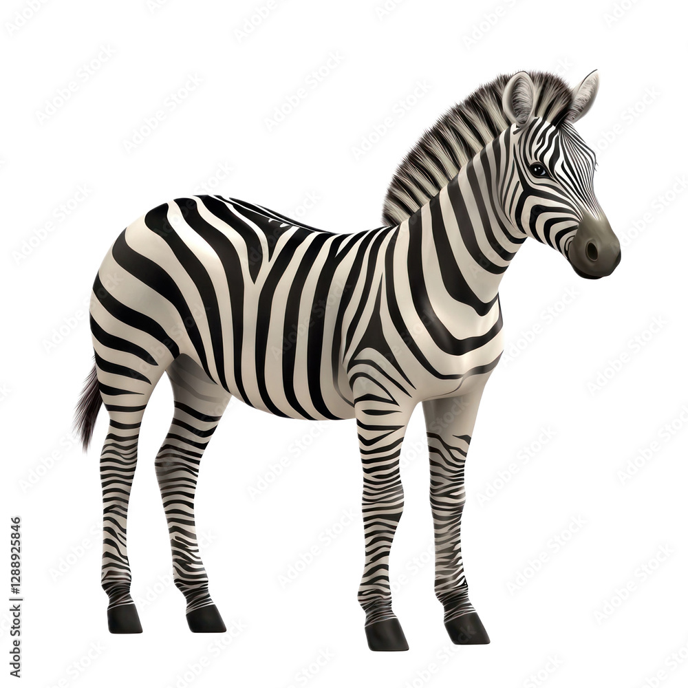 Fototapeta premium 3D vector icon of Zebra isolated on transparency background