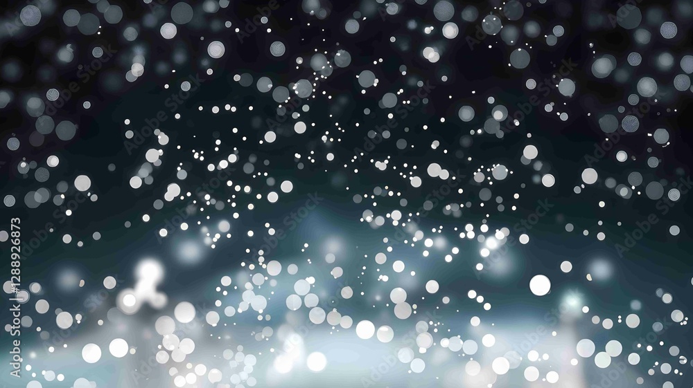 Fototapeta premium Dreamy Snowfall or Bokeh Lights on a Dark Background Creating a Serene and Magical Winter Night Ambiance