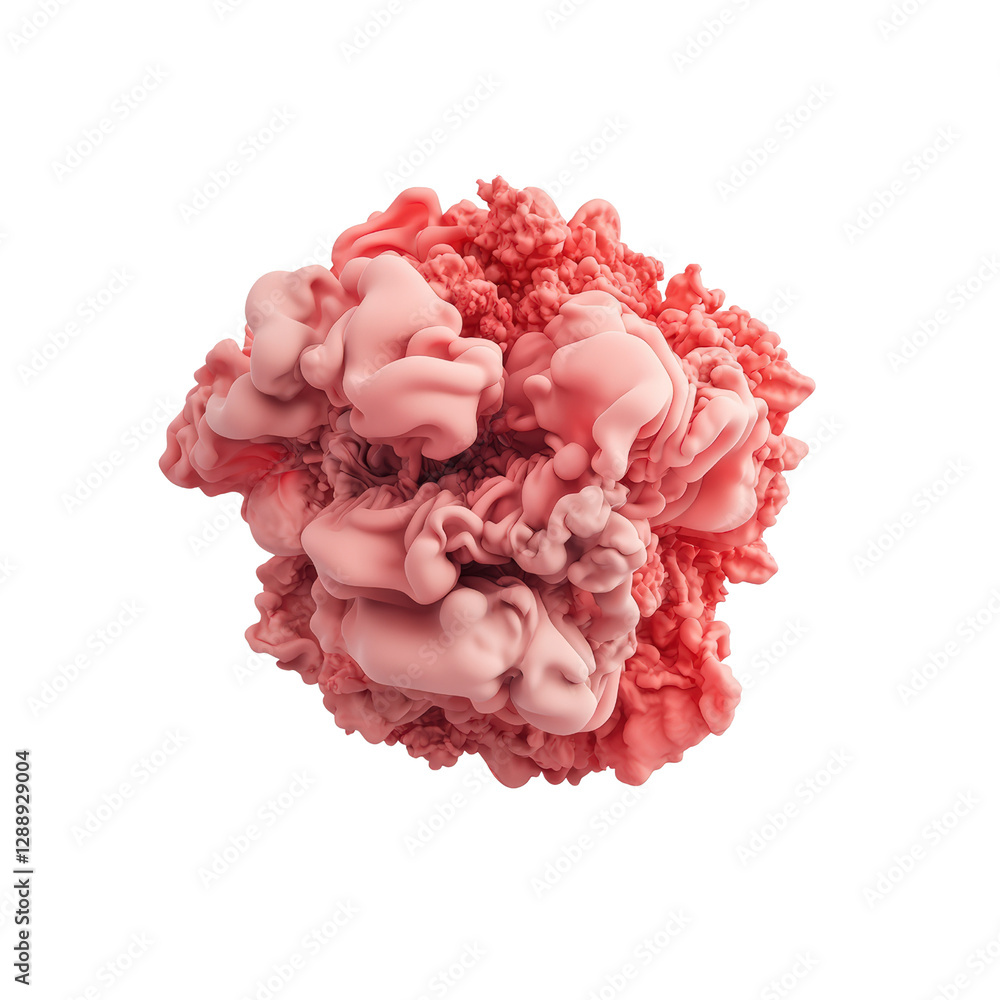 Pink substance floating in the air with soft focus background and abstract texture isolated on transparent background.. Pink substance floating in the air with soft focus background and abstract texture isolated on transparent background..