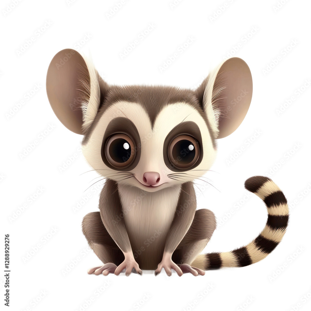 3D vector icon of Sugar glider isolated on transparency background 3D vector icon of Sugar glider isolated on transparency background