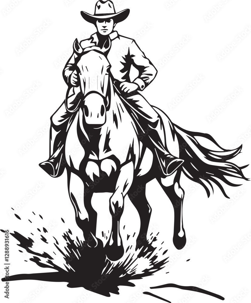 Fototapeta premium illustration, vector, horse, jockey, running, motion, animal, horse racing, racehorse, sports race