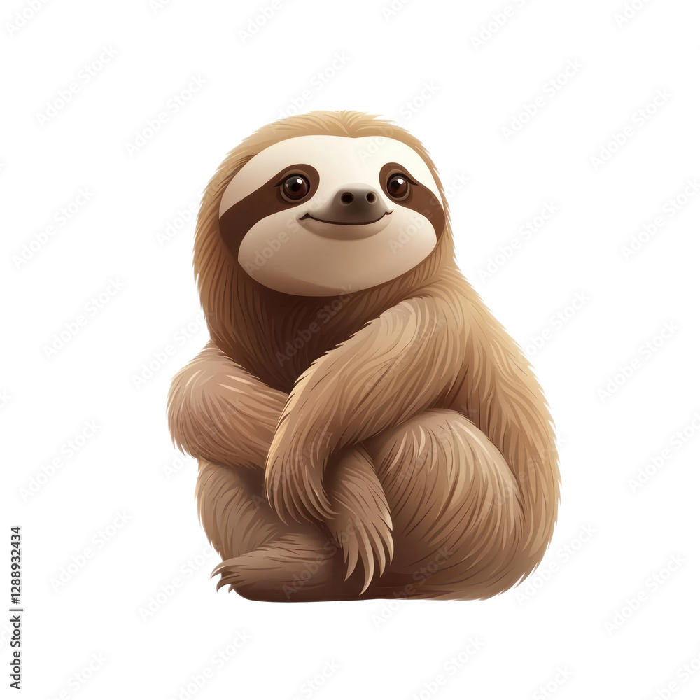 Fototapeta premium 3D vector icon of Sloth isolated on transparency background