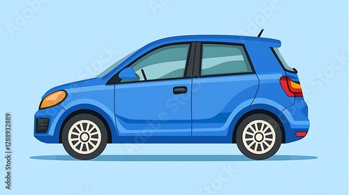 A car emoji on a steel blue background, minimal flat design, isolated