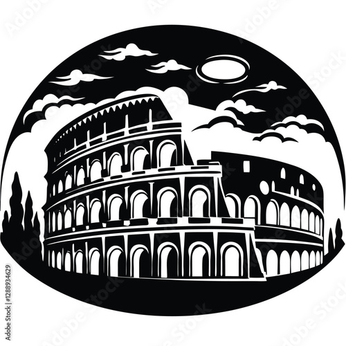 colosseum rome italy silhuoette 