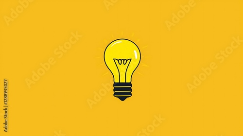 Light bulb emoji minimal flat design representing a great idea isolate other color background