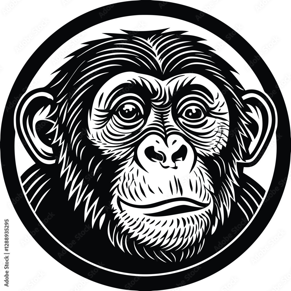 Obraz premium monkey head silhouette 
