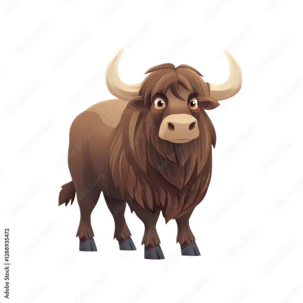 3D vector icon of Yak isolated on transparency background 3D vector icon of Yak isolated on transparency background