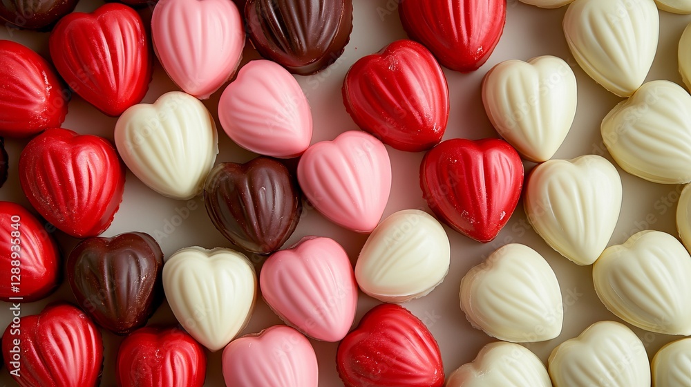 Assorted Gourmet Chocolates in Red and White Assorted Gourmet Chocolates in Red and White