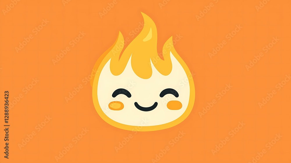 A fire emoji on a gradient orange background, minimal flat design, isolated A fire emoji on a gradient orange background, minimal flat design, isolated