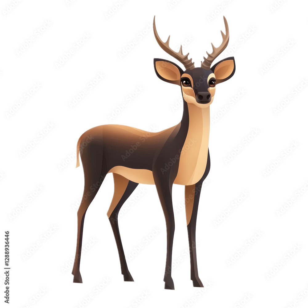 Fototapeta premium 3D vector icon of Saola isolated on transparency background