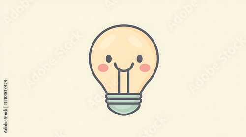 A light bulb emoji on a pale yellow background, minimal flat design, isolated