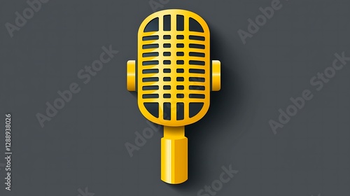 A microphone emoji on a dark gray background, minimal flat design, isolated