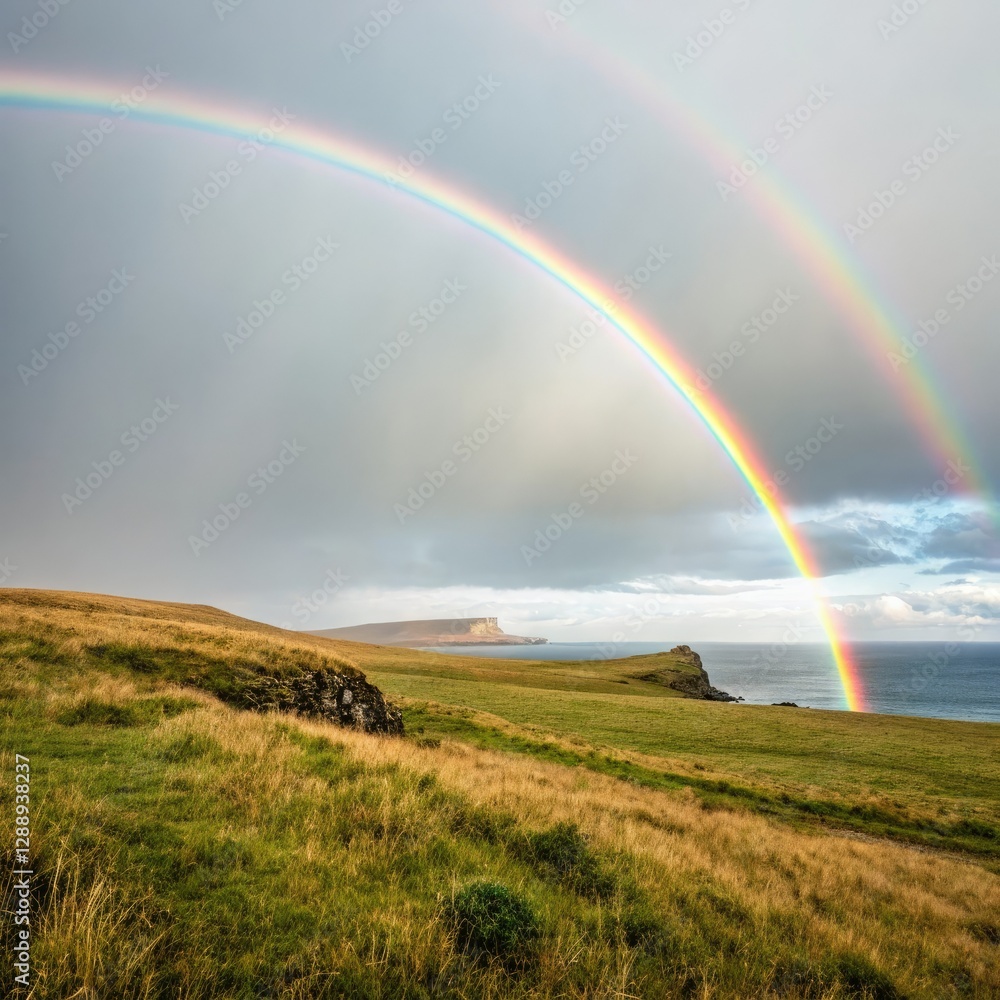 Naklejka premium rainbow over the river