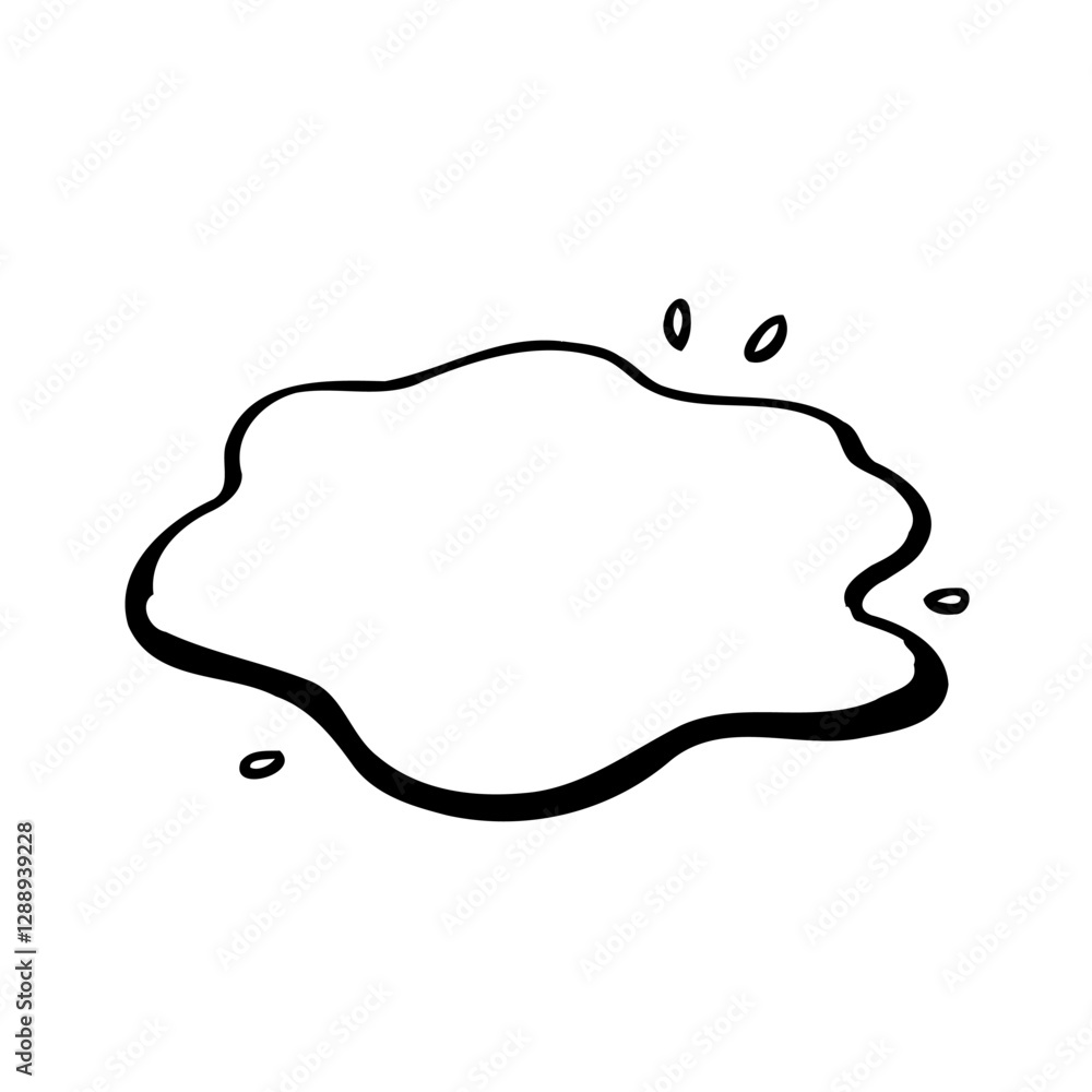 Abstract Ink Blob Illustration on White