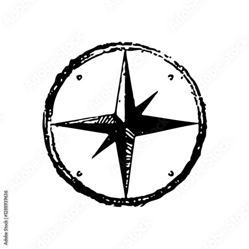 Windswept Navigation, A Compass Rose Sketch