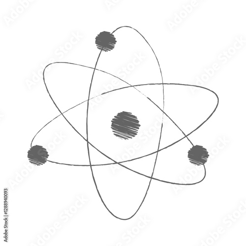 Atom Science Scribble Doodle Handdrawn