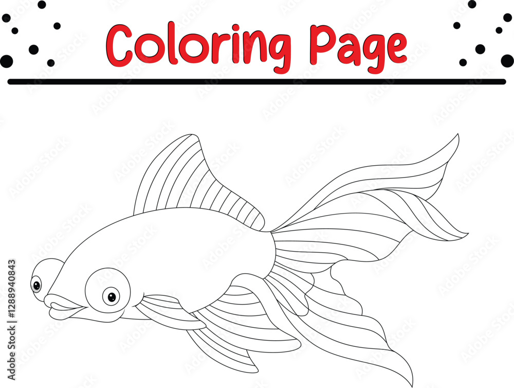 Obraz premium Cute Fish Coloring Page. sea animal coloring book page for kids