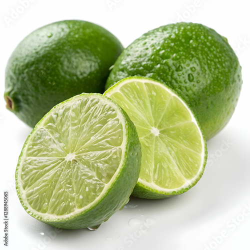 Citrus lime fruit slice isolated