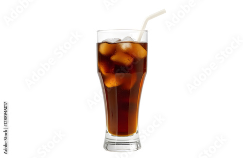 A 1950s soda fountain glass with a straw
