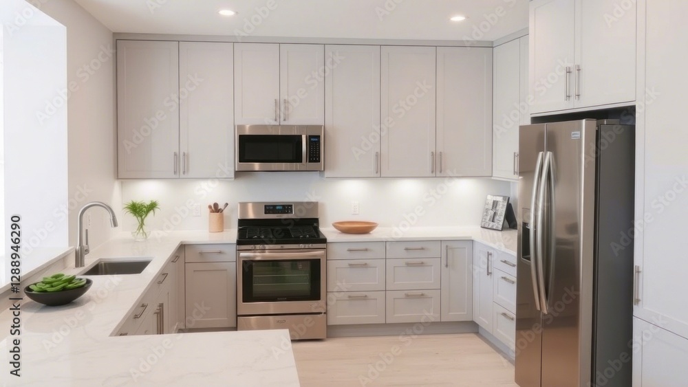 Fototapeta premium modern kitchen interior with kitchen